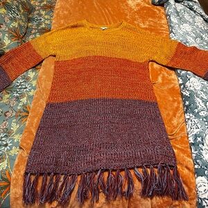 Earthbound Womens Orange/ombré sweater dress